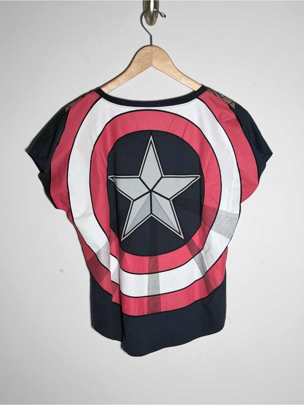 Mighty Fine Navy Blue Captain America Costume Graphic Tee XL - Picture 3 of 6